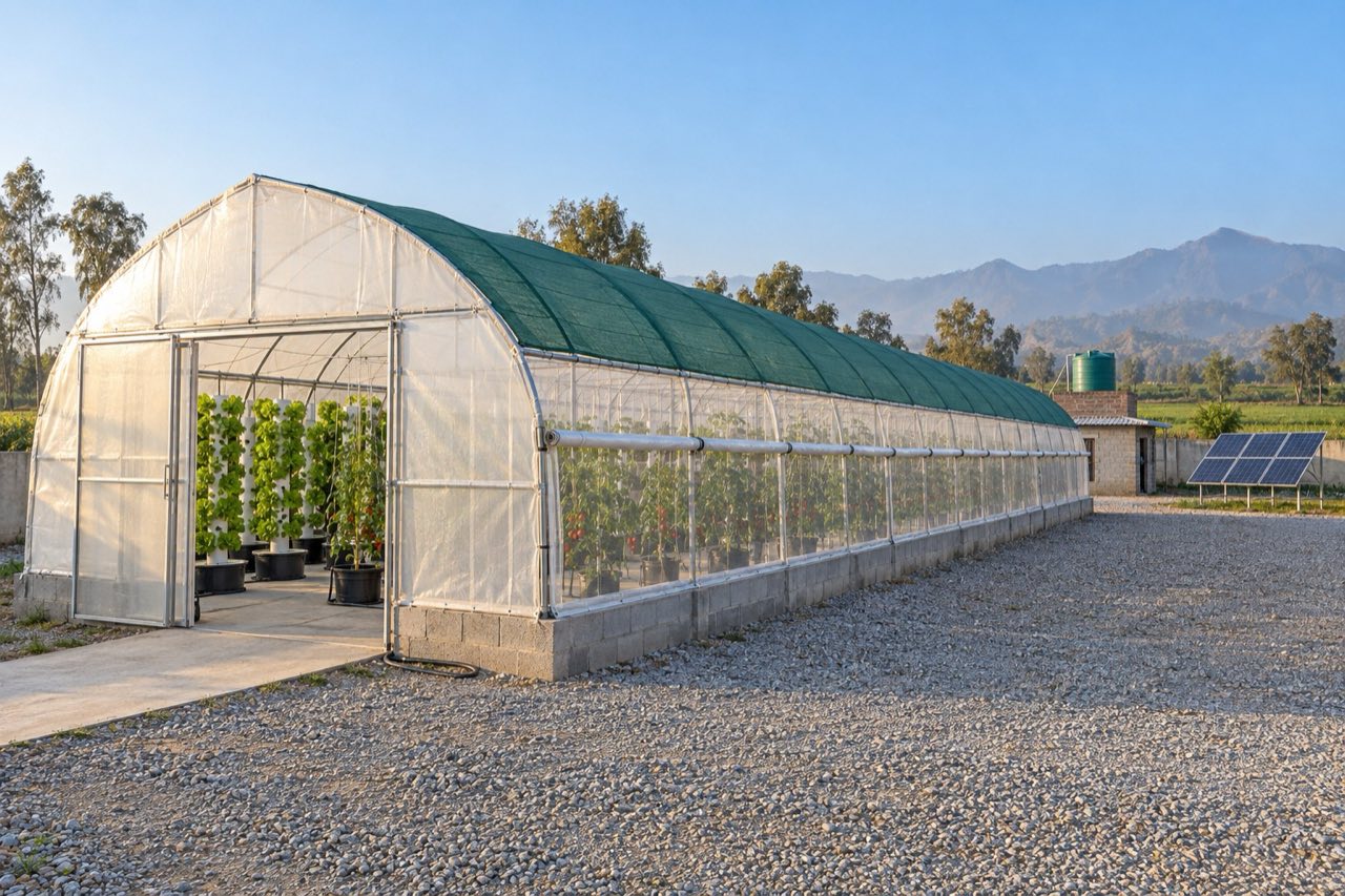 A greenhouse built by SmartAgri
